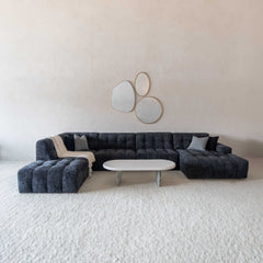 Dolphine Black Modern Corner & L-Shape Sofa