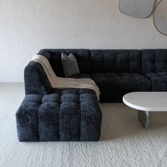 Dolphine Black Modern Corner & L-Shape Sofa