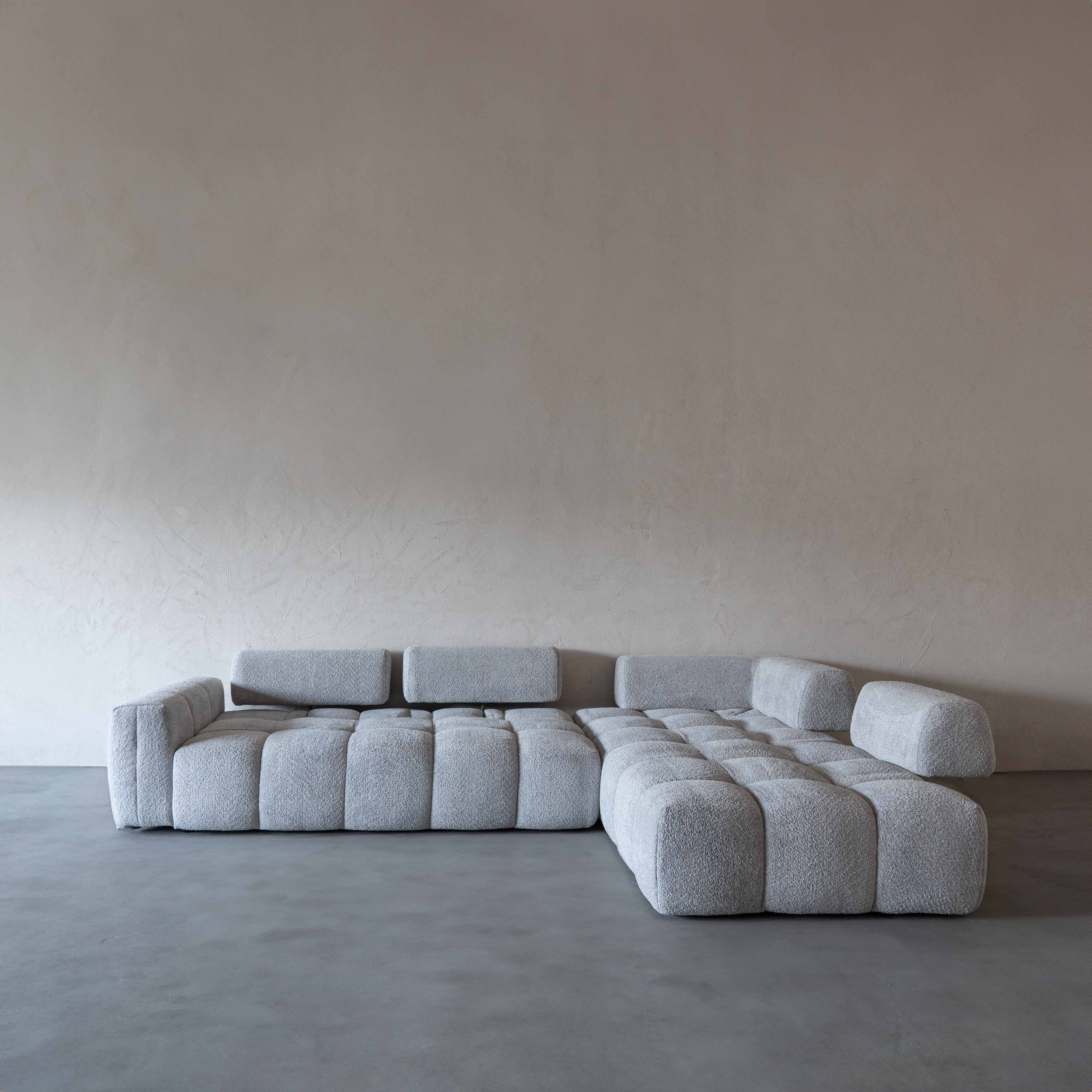 Harmony Light Grey Modern Corner & L Shape | Extendable Sofa