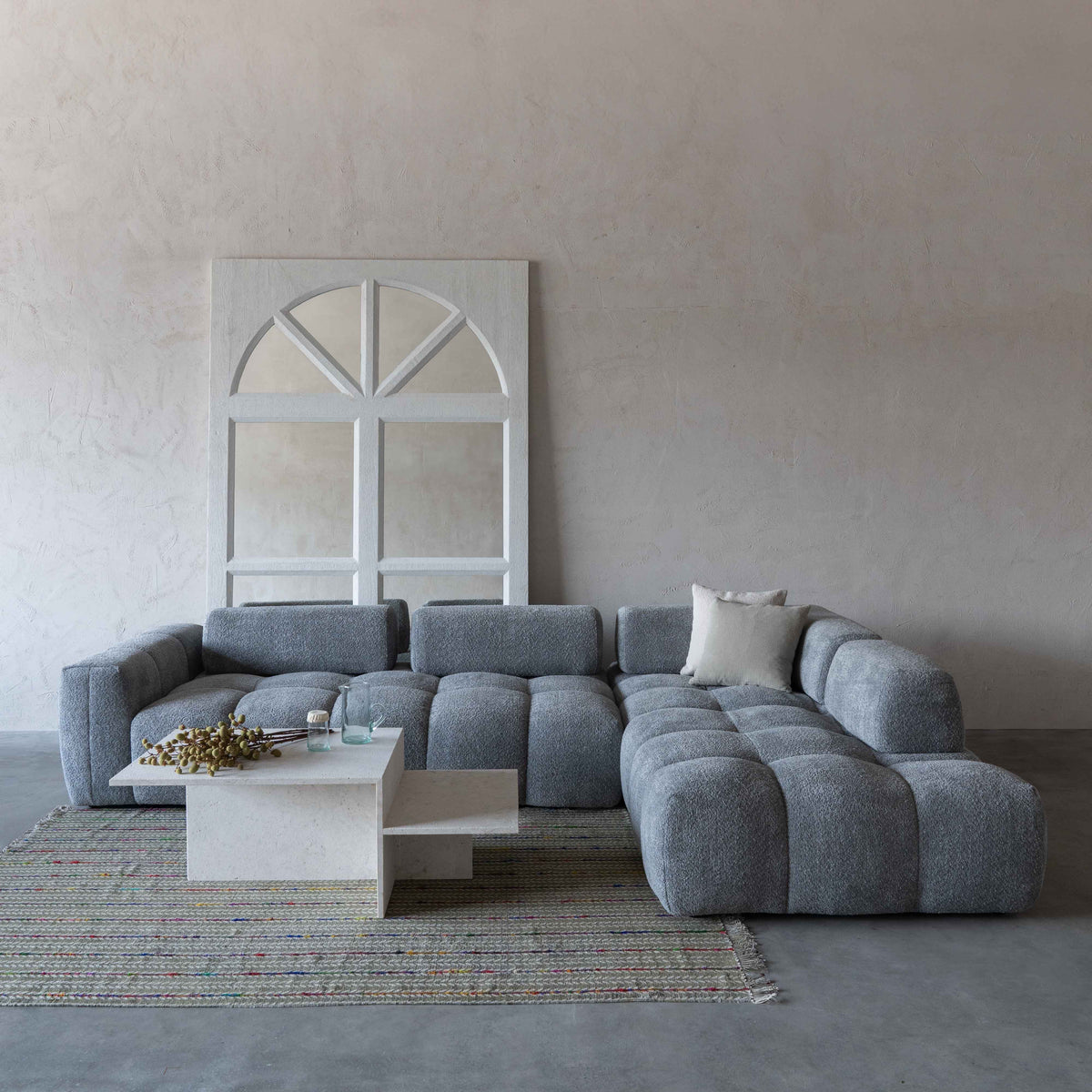 Harmony Mid Grey Modern Corner & L Shape | Extendable Sofa