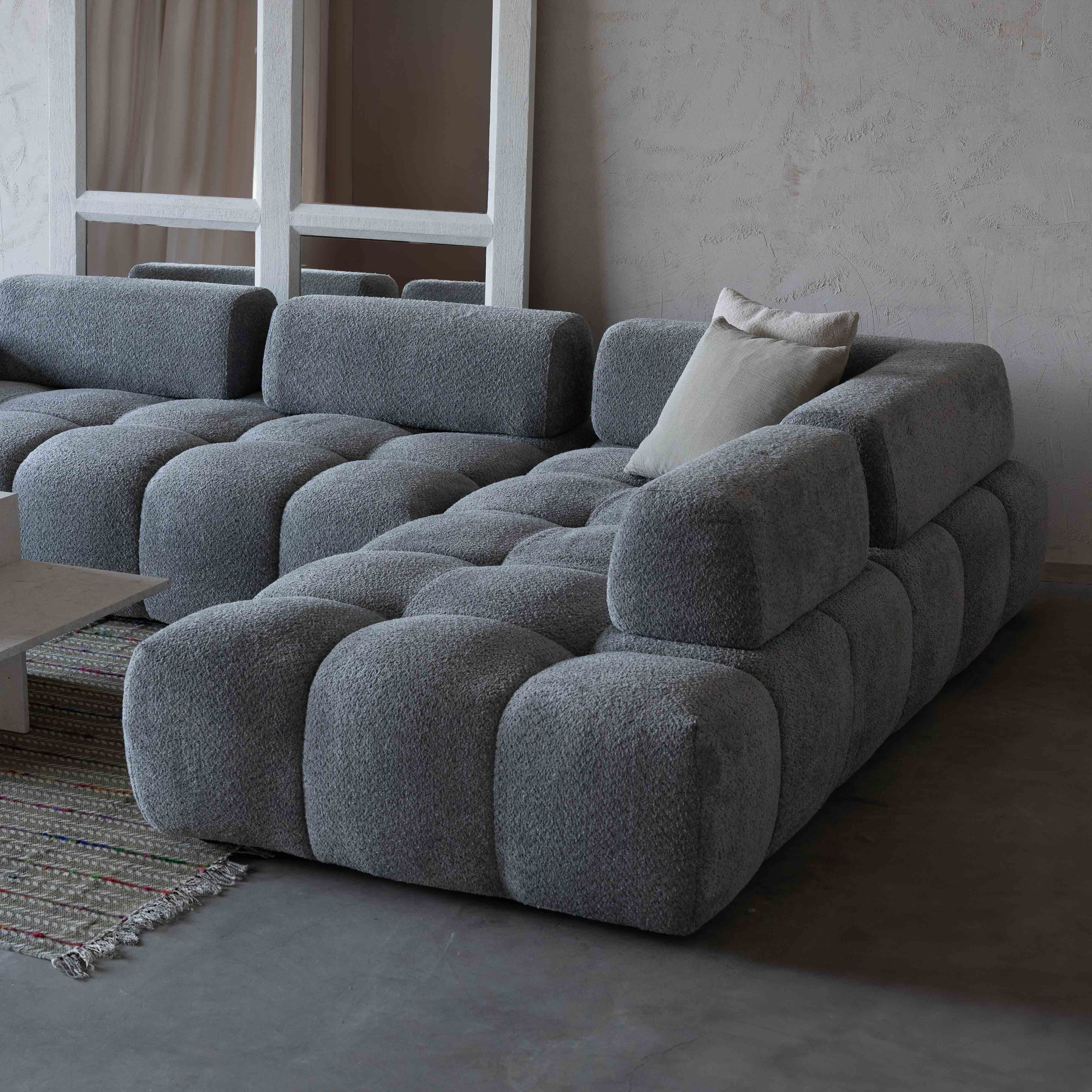 Harmony Mid Grey Modern Corner & L Shape | Extendable Sofa