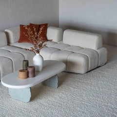 Lama Modern White Corner | L Shape Extendable Sofa