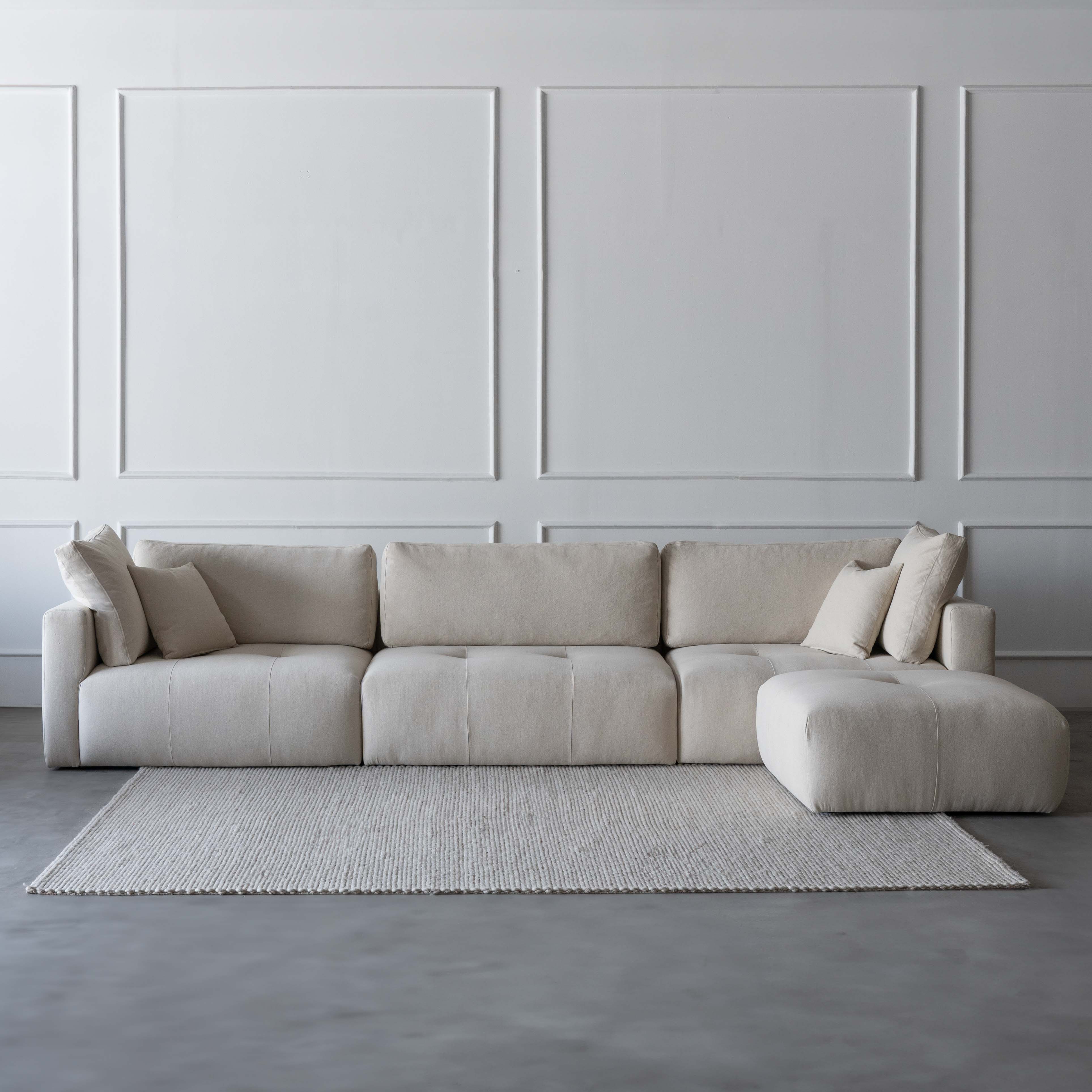 Sky Modern L Shape | Sectional Modular Sofa - Beige