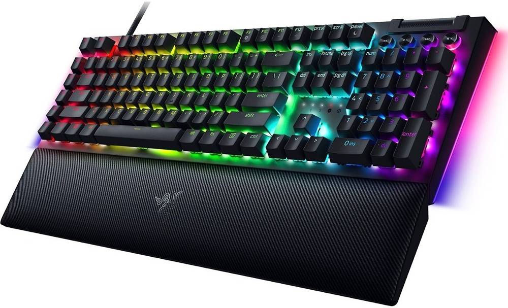 Razer BlackWidow V4 Mechanical Gaming Keyboard, Razer Green Switches, Black | RZ03-04690100-R3M1