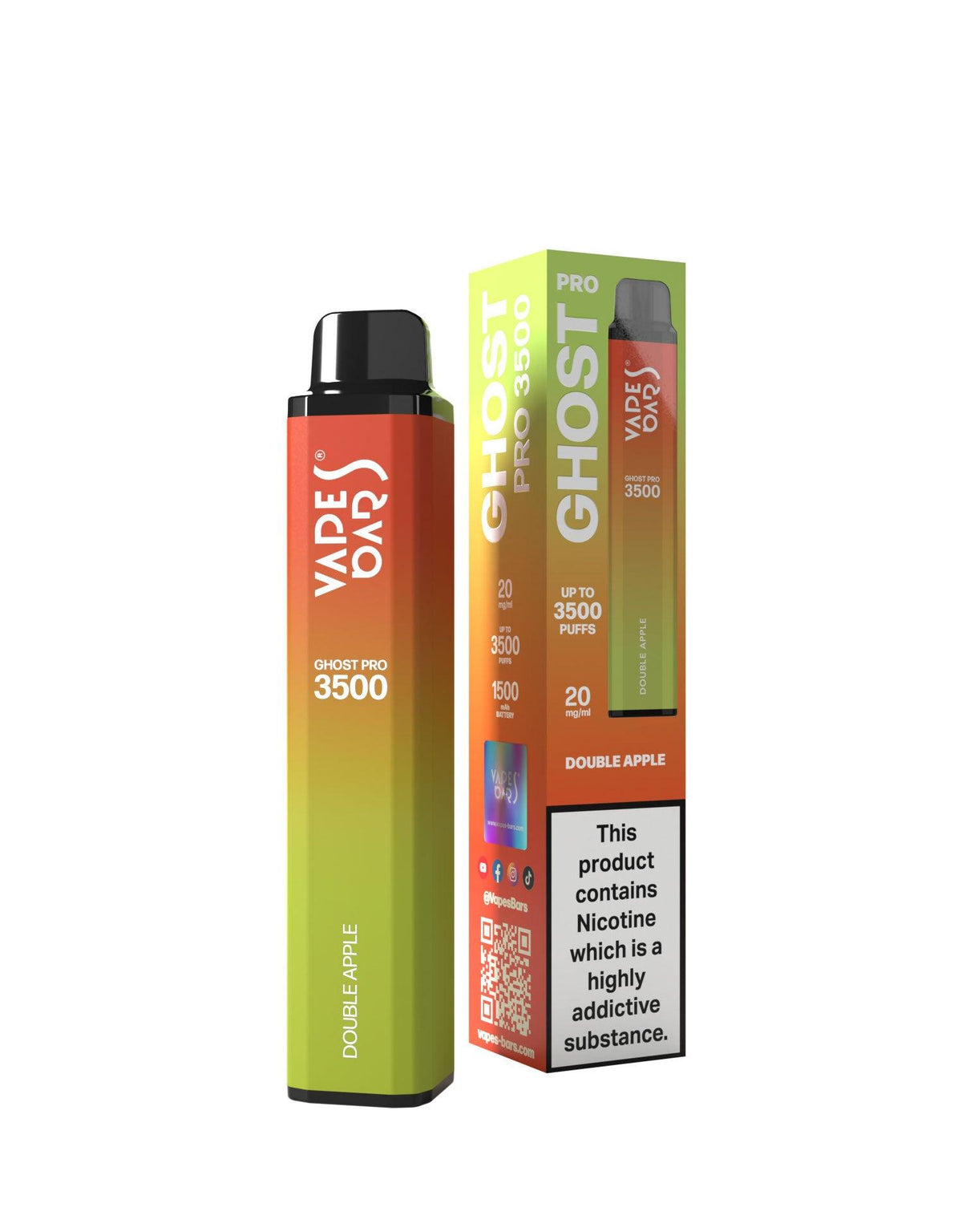 Ghost Pro 3500 Double Apple 20MG - Vape Unit