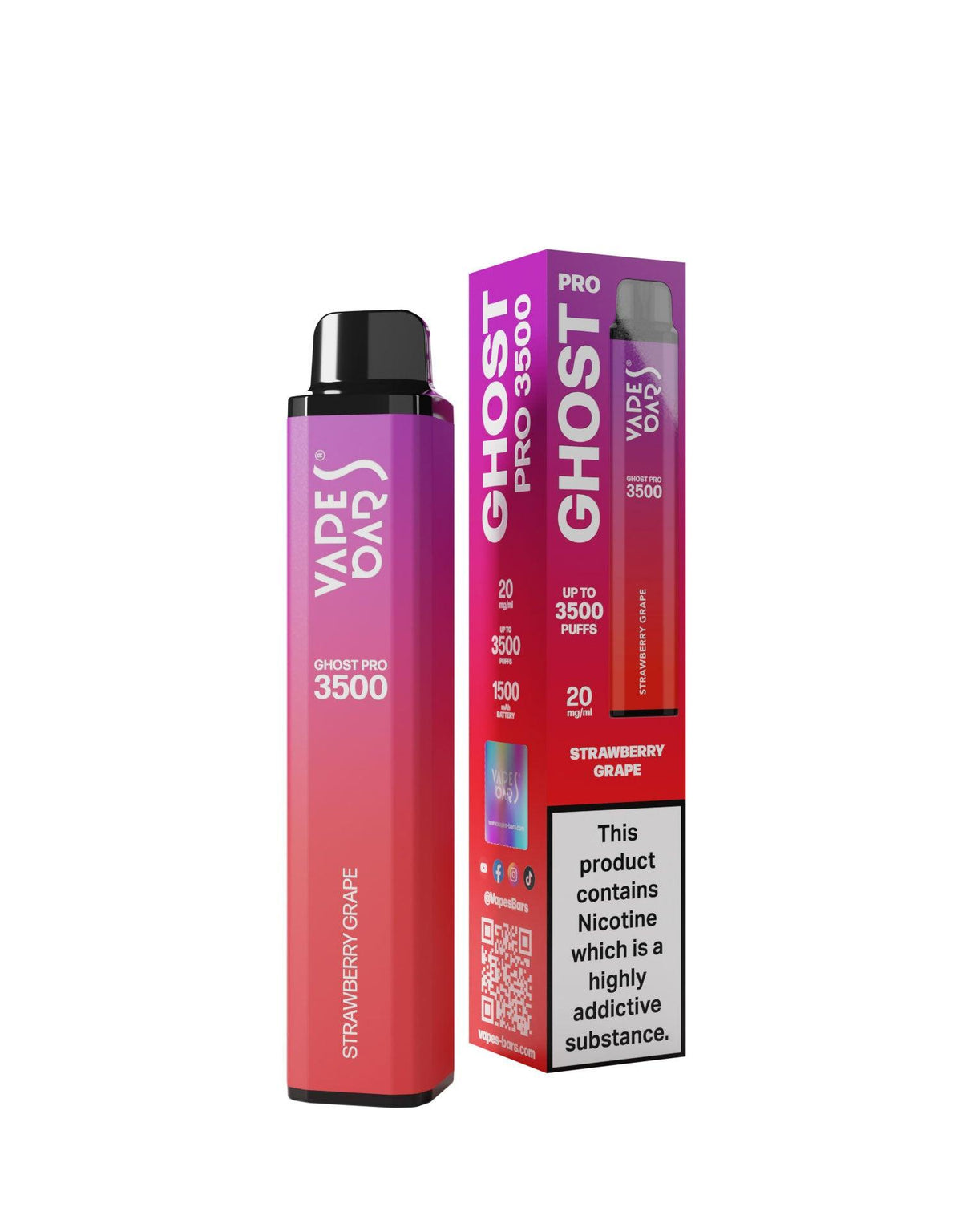 Ghost Pro 3500 Strawberry Grape 20MG - Vape Unit