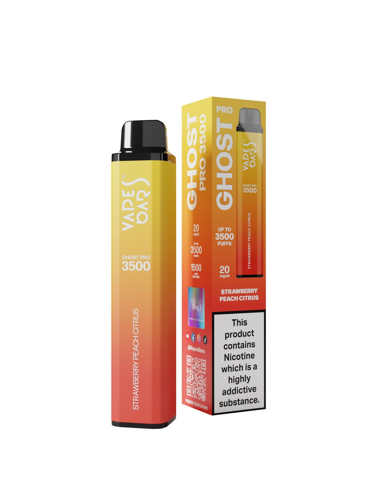 Ghost Pro 3500 Strawberry Peach Citrus 20MG - Vape Unit