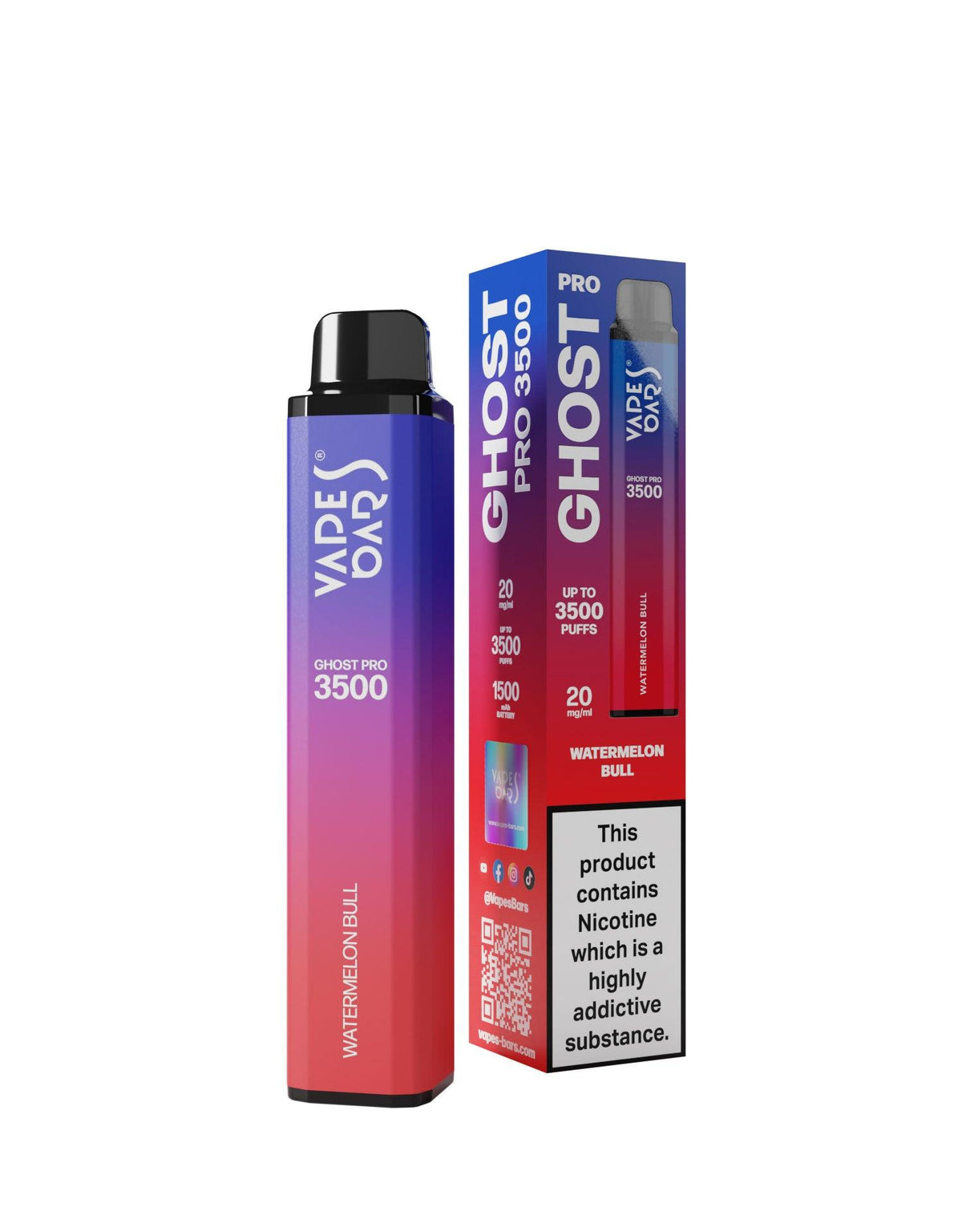 Ghost Pro 3500 Watermelon Bull 20MG - Vape Unit