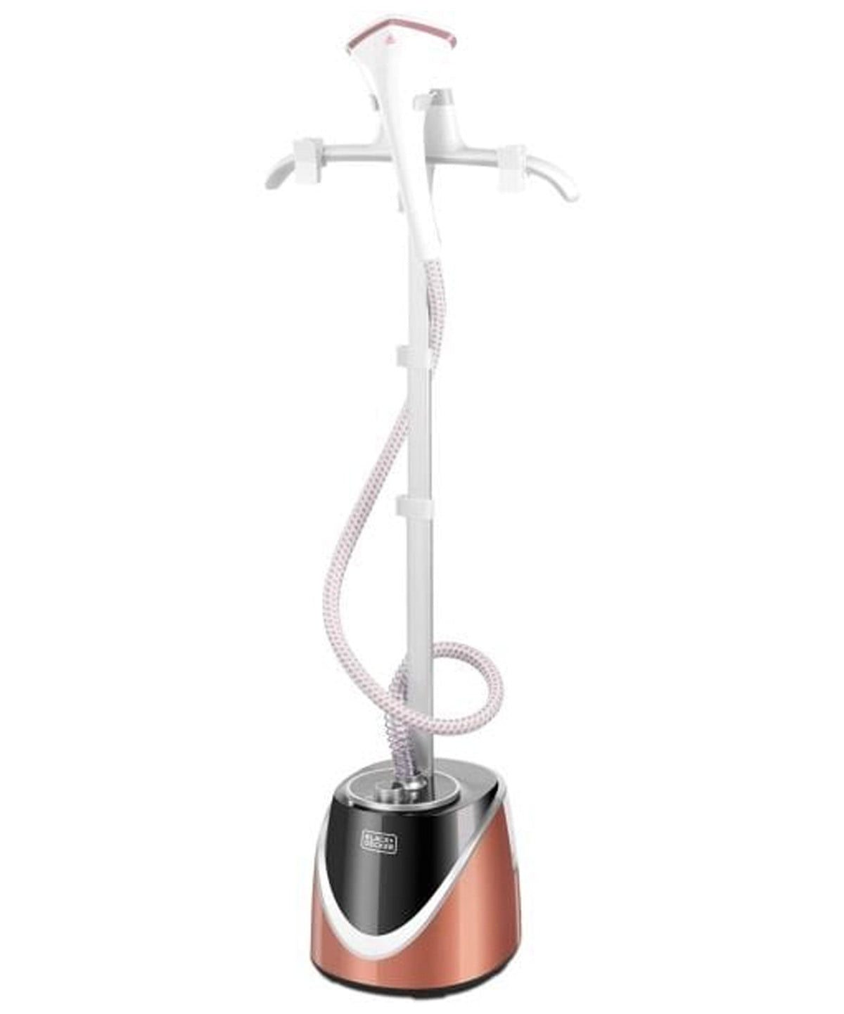 Black+Decker, Garment Steamer with Single Adjustable Pole & Hanger, 1600 W, 5 Stage, 1.7 L, Auto Shut-Off, Rose Gold/Black, GST1600-B5